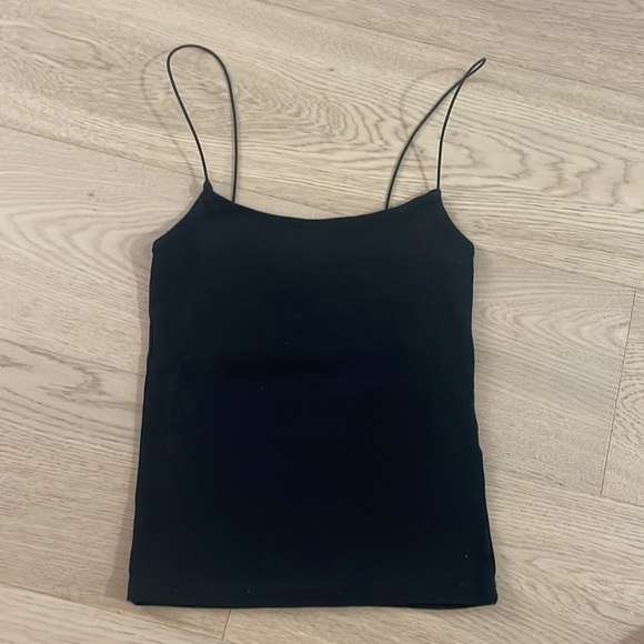 Zara Cotton Spandex Black Spaghetti Strap Top in Medium - Picture 2 of 5